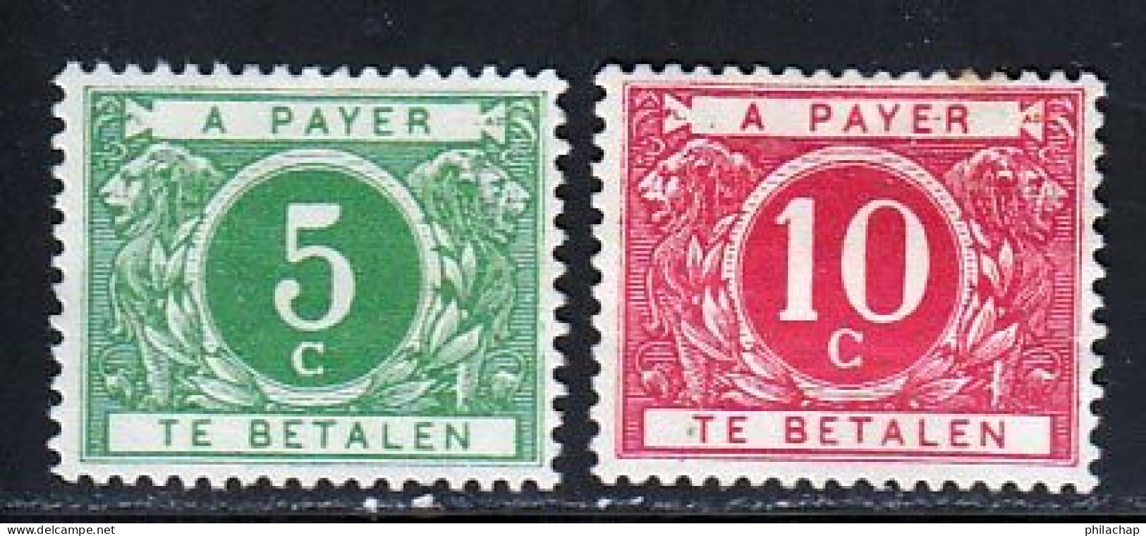 Belgique Taxe 1916 Yvert 12 / 13 (*) TB Neuf Sans Gomme - Francobolli