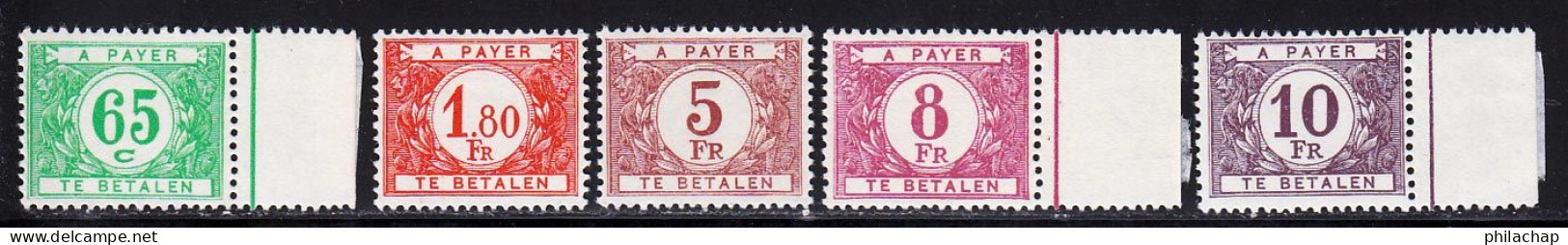 Belgique Taxe 1946 Yvert 56 - 58 - 62 - 64 - 65 ** TB - Timbres