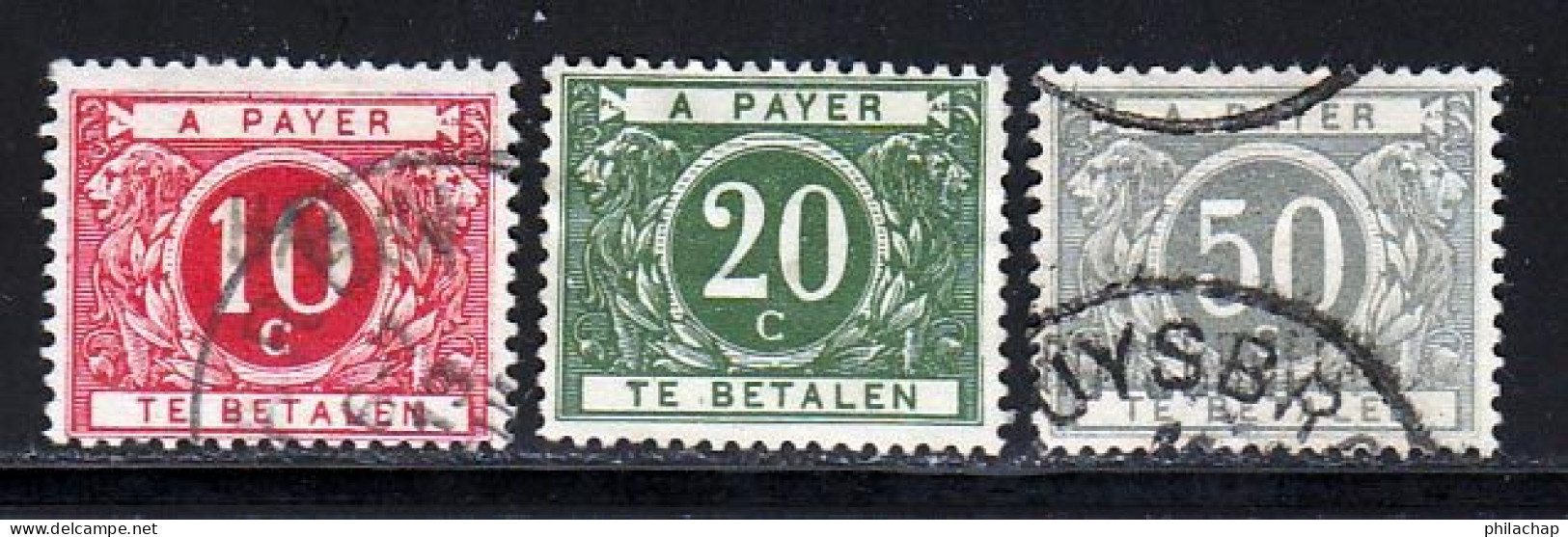 Belgique Taxe 1916 Yvert 13 - 14 - 16 (o) B Oblitere(s) - Sellos