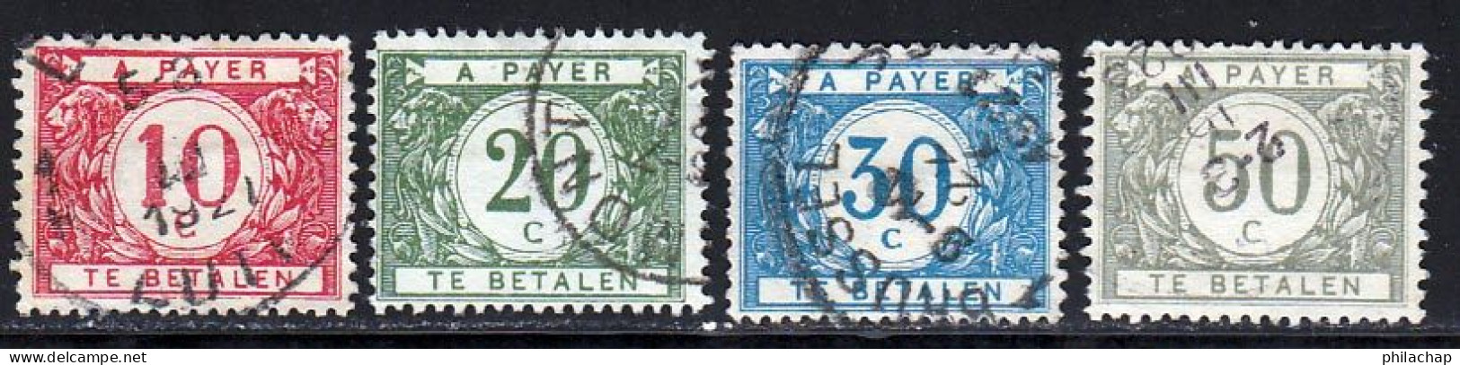 Belgique Taxe 1919 Yvert 27 - 28 - 30 - 31 (o) B Oblitere(s) - Postzegels