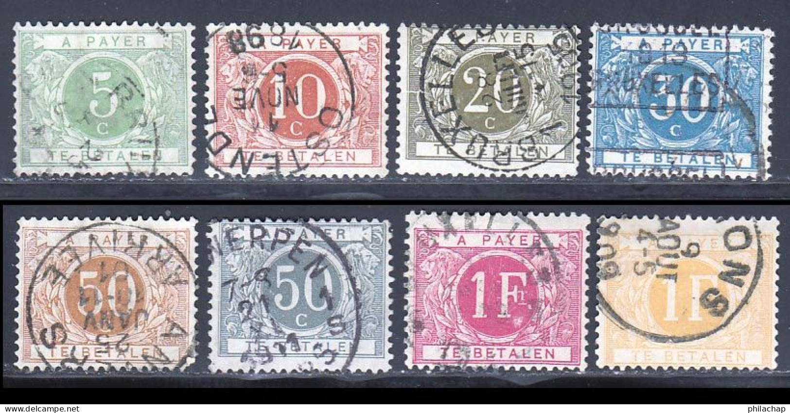 Belgique Taxe 1895 Yvert 3 - 5 / 11 (o) B Oblitere(s) - Timbres