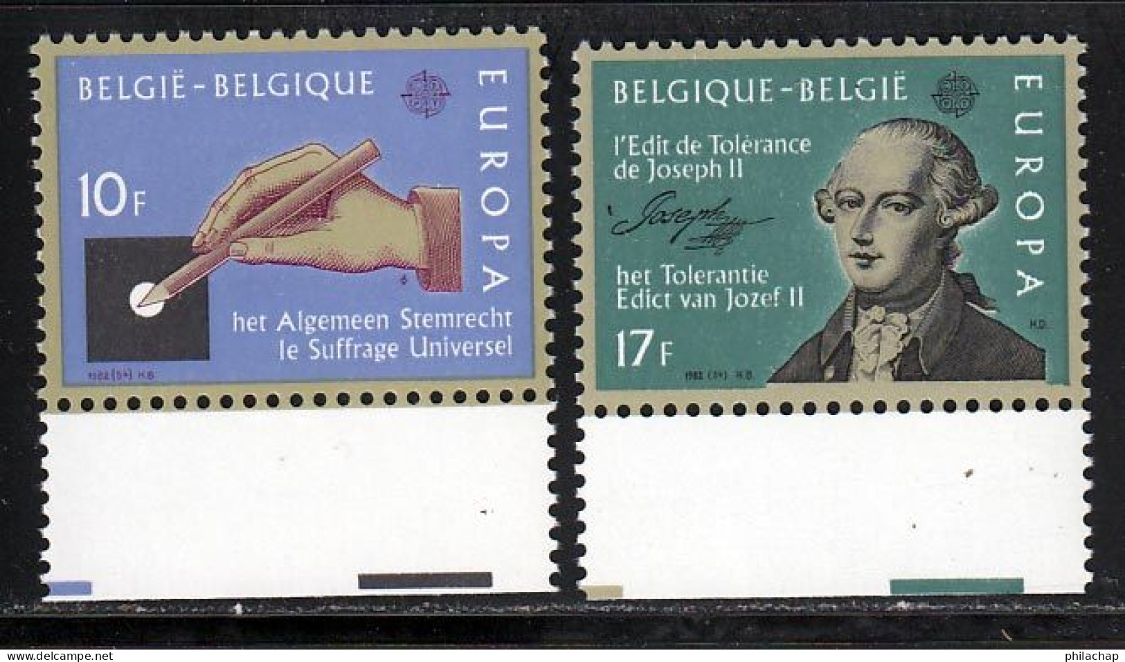 Belgique 1982 Yvert 2048 / 2049 ** TB - Ungebraucht