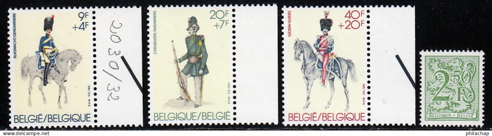 Belgique 1981 Yvert 2030 / 2033 ** TB - Ongebruikt