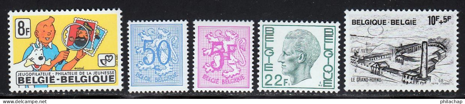 Belgique 1979 Yvert 1939 - 1941 - 1943 - 1950 - 1951 ** TB - Neufs