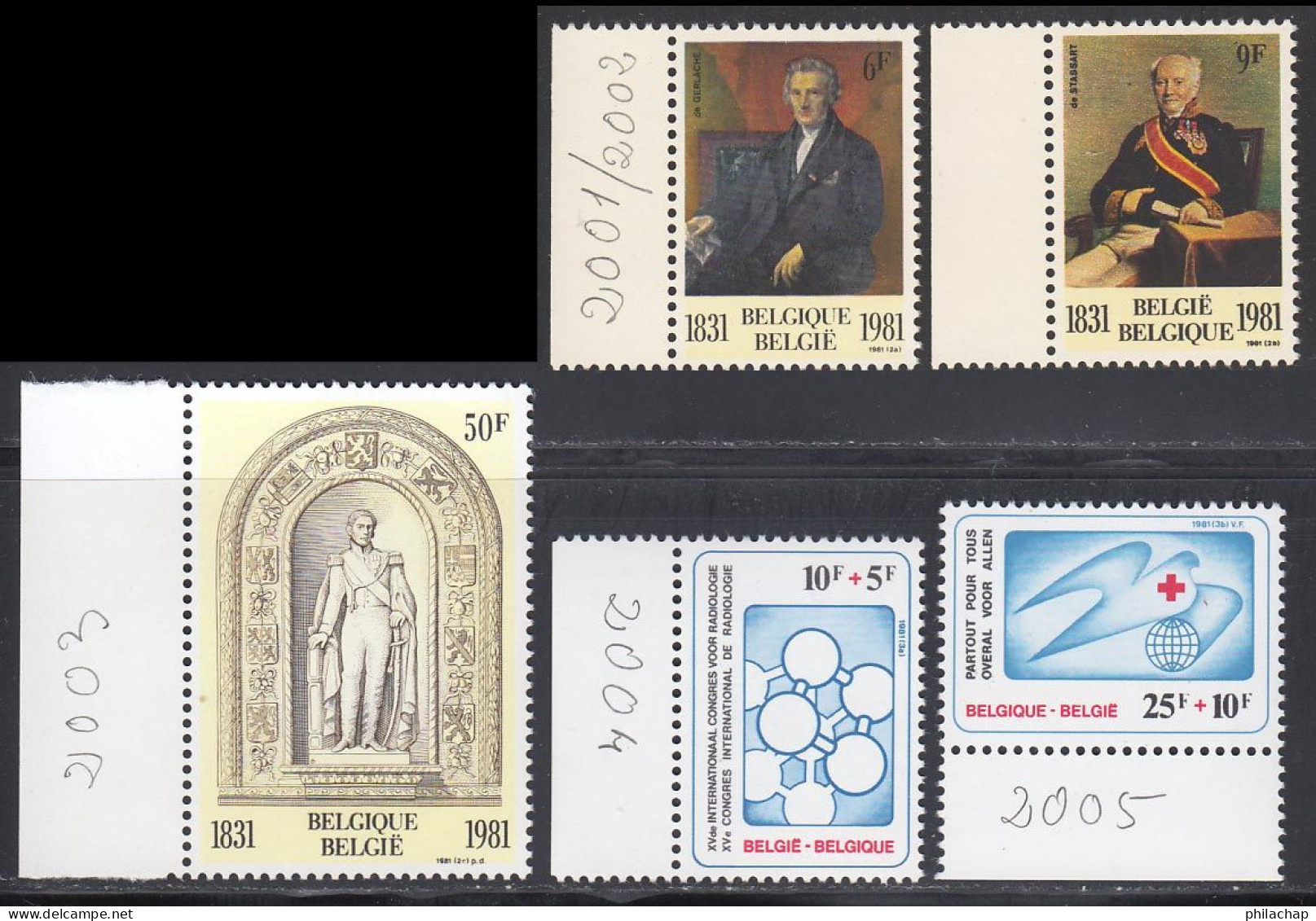 Belgique 1981 Yvert 2001 / 2005 ** TB - Unused Stamps