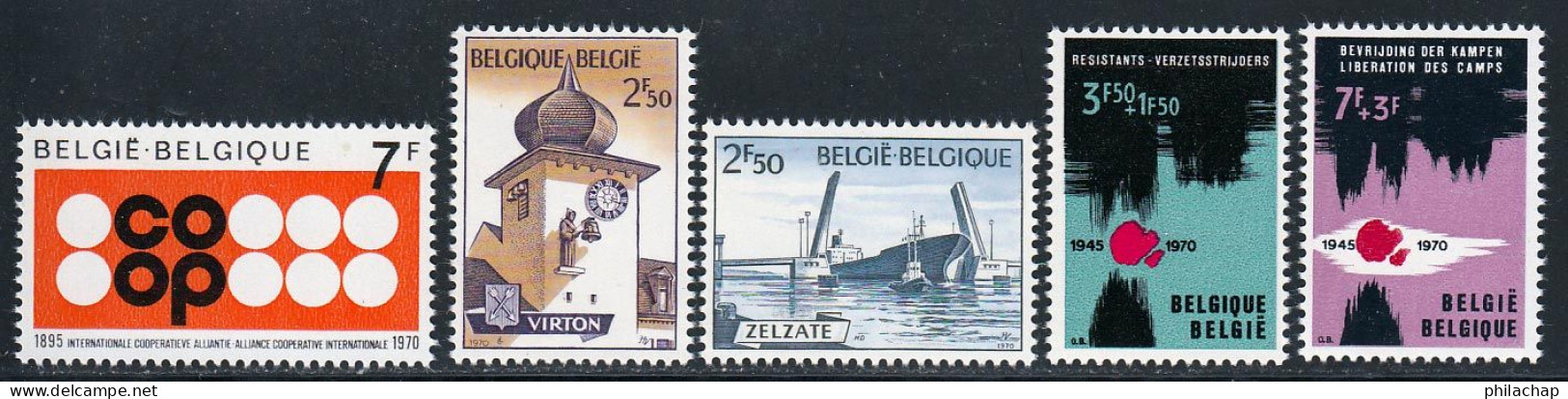 Belgique 1970 Yvert 1536 / 1540 ** TB - Unused Stamps