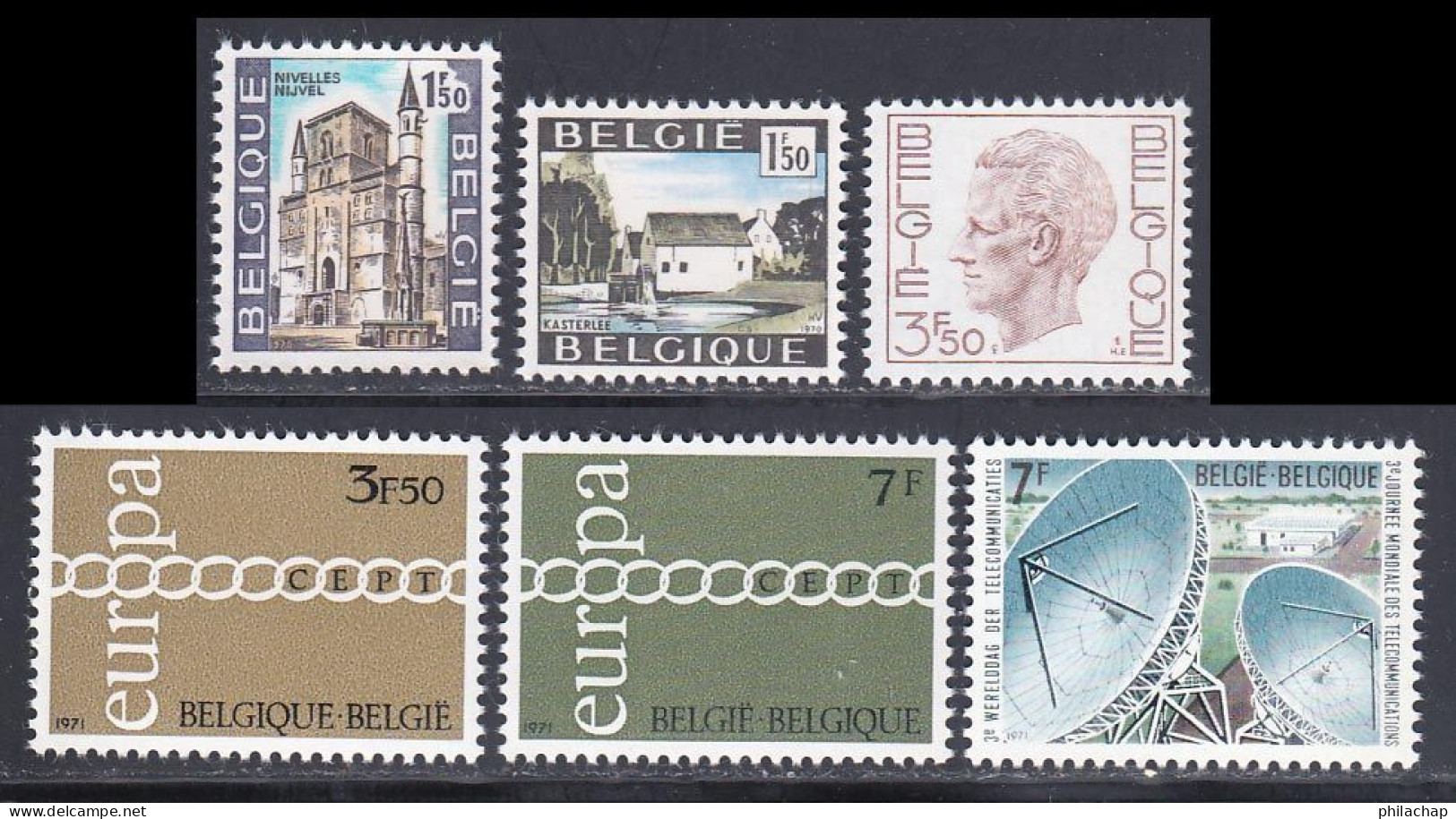 Belgique 1971 Yvert 1541 / 1543 - 1578 / 1580 ** TB - Unused Stamps