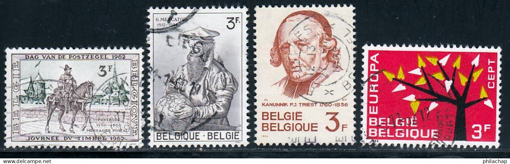 Belgique 1962 Yvert 1212 - 1213 - 1215 - 1222 (o) B Oblitere(s) - Oblitérés