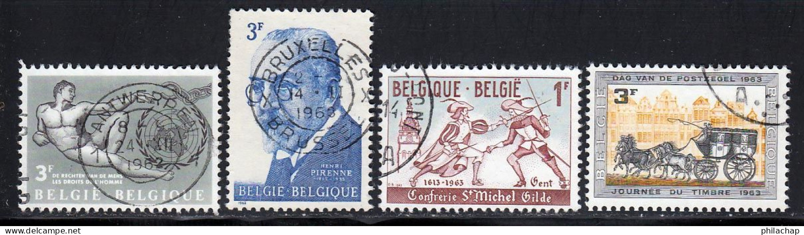 Belgique 1963 Yvert 1231 - 1240 - 1246 - 1249 (o) B Oblitere(s) - Usados