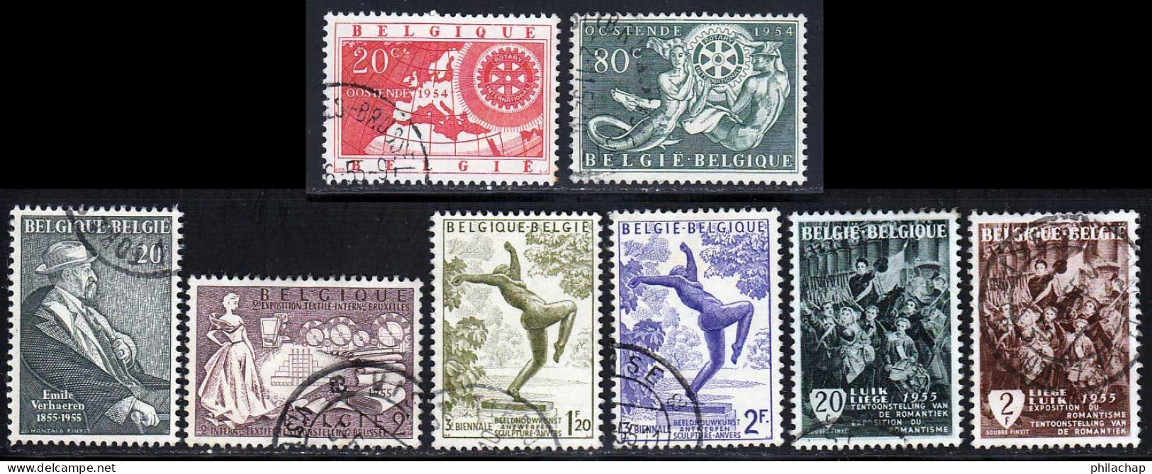 Belgique 1954 Yvert 952 - 953 - 967 / 972 (o) B Oblitere(s) - Used Stamps