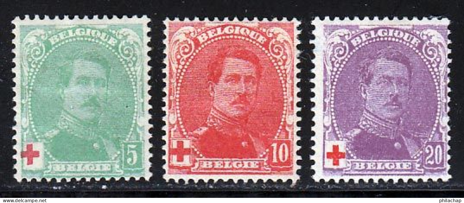 Belgique 1914 Yvert 129 / 131 * TB Charniere(s) - 1914-1915 Croix-Rouge