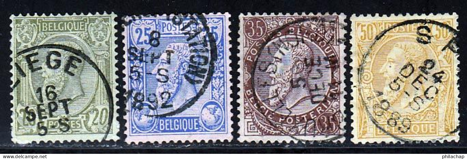 Belgique 1884 Yvert 47 / 50 (o) B Oblitere(s) - 1884-1891 Léopold II