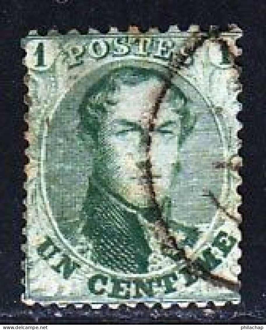 Belgique 1863 Yvert 13A (o) B Oblitere(s) - 1863-1864 Medallones (13/16)