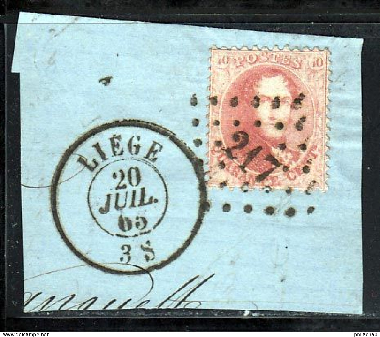 Belgique 1863 Yvert 16A (o) B Oblitere(s) - 1863-1864 Medaillons (13/16)