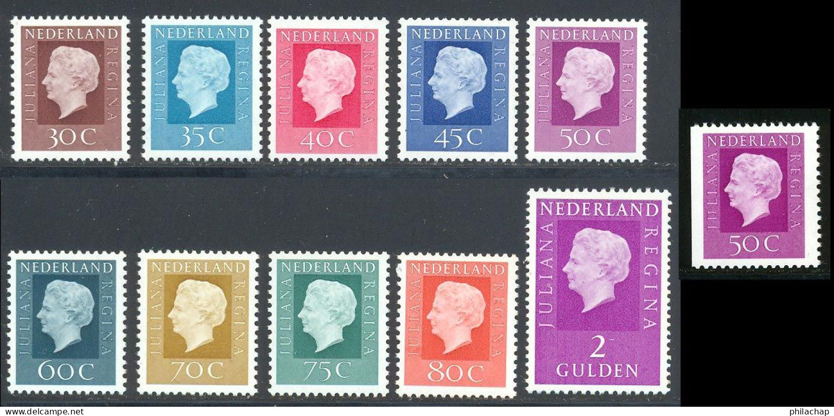 Pays-Bas 1972 Yvert 944 / 953 - 948a ** TB - Neufs