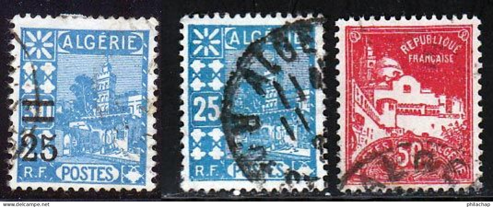 Algerie 1927 Yvert 72 - 78 - 79A (o) B Oblitere(s) - Gebruikt