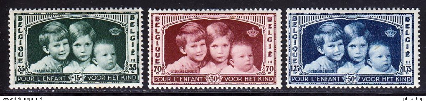 Belgique 1935 Yvert 404 / 406 * TB Charniere(s) - Neufs