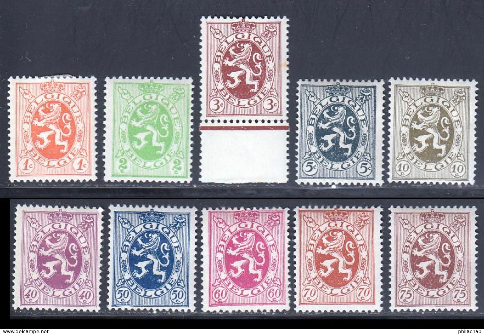 Belgique 1929 Yvert 276 / 280 - 284 / 288A * TB Charniere(s) - 1929-1937 Lion Héraldique