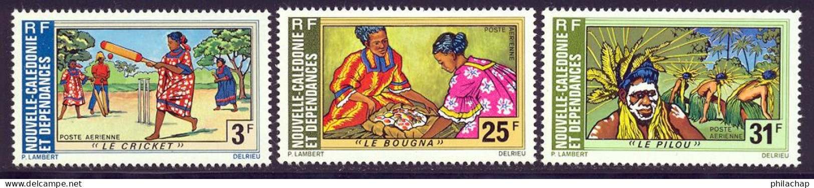 Nouvelle-Caledonie PA 1975 Yvert 162 / 164 ** TB Bord De Feuille - Unused Stamps