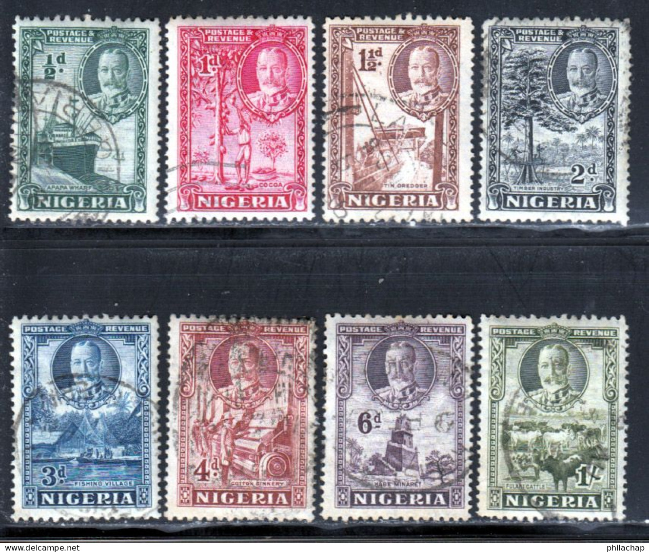 Nigeria 1936 Yvert 37 / 44 (o) B Oblitere(s) - Nigeria (...-1960)