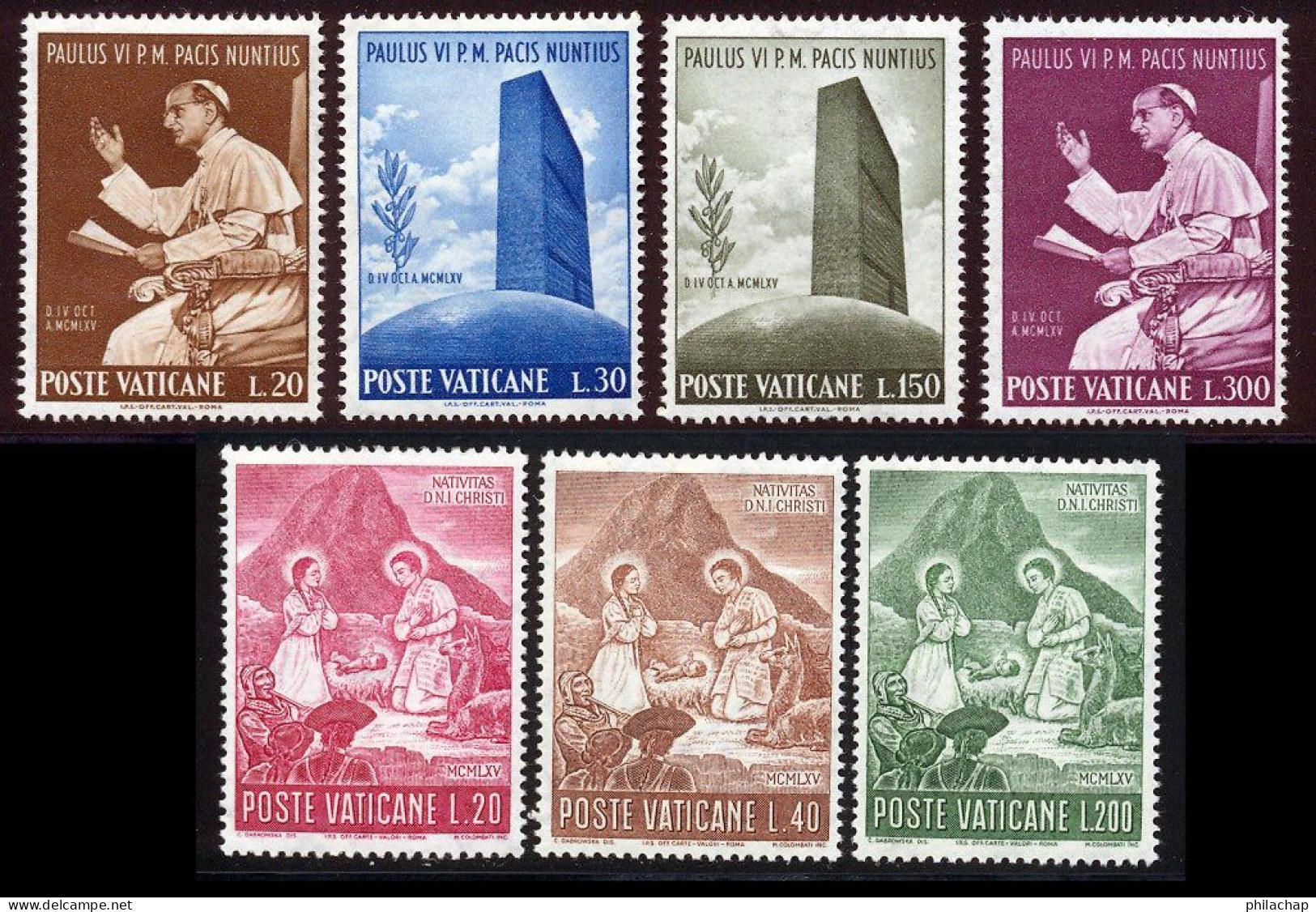 Vatican 1965 Yvert 434 / 440 ** TB - Unused Stamps