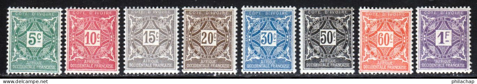 Cote D'Ivoire Taxe 1915 Yvert 9 / 16 * TB Charniere(s) - Unused Stamps