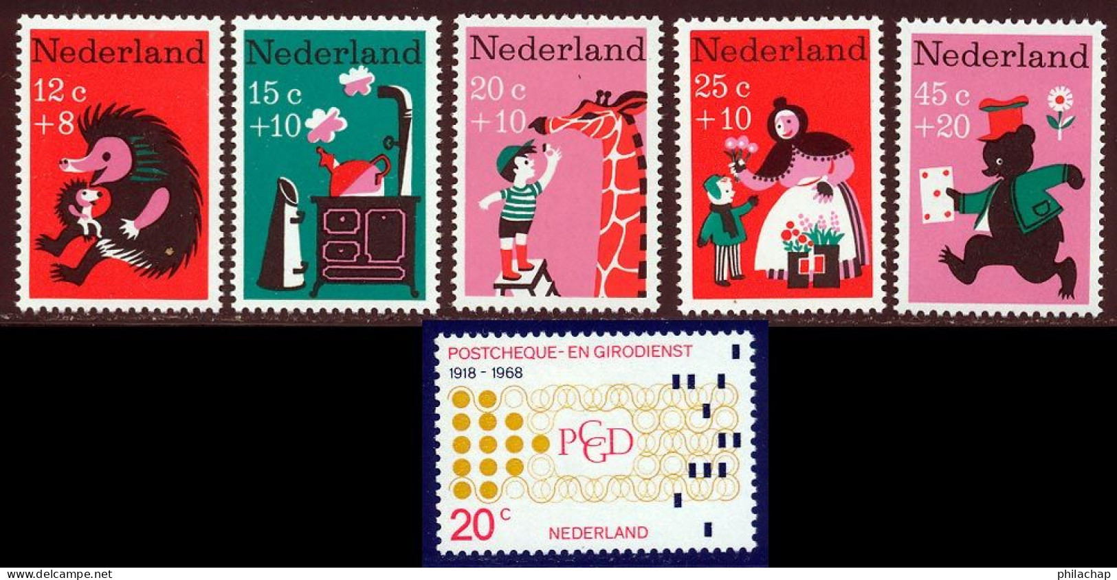 Pays-Bas 1968 Yvert 860 / 865 ** TB - Ungebraucht