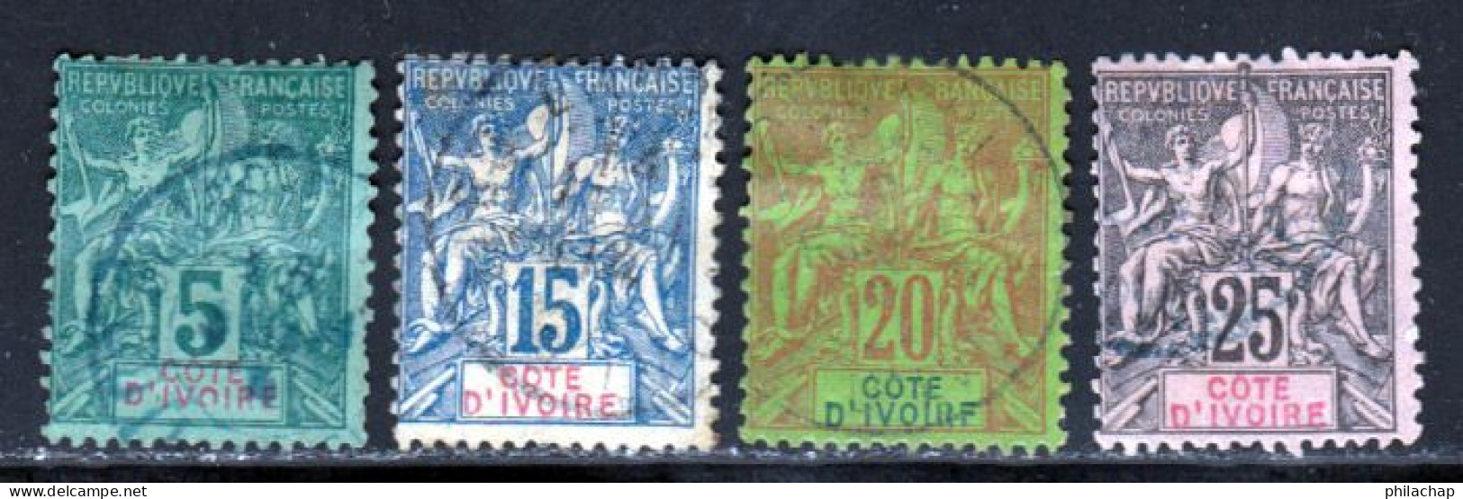 Cote D'Ivoire 1892 Yvert 4 - 6 / 8 (o) B Oblitere(s) - Used Stamps