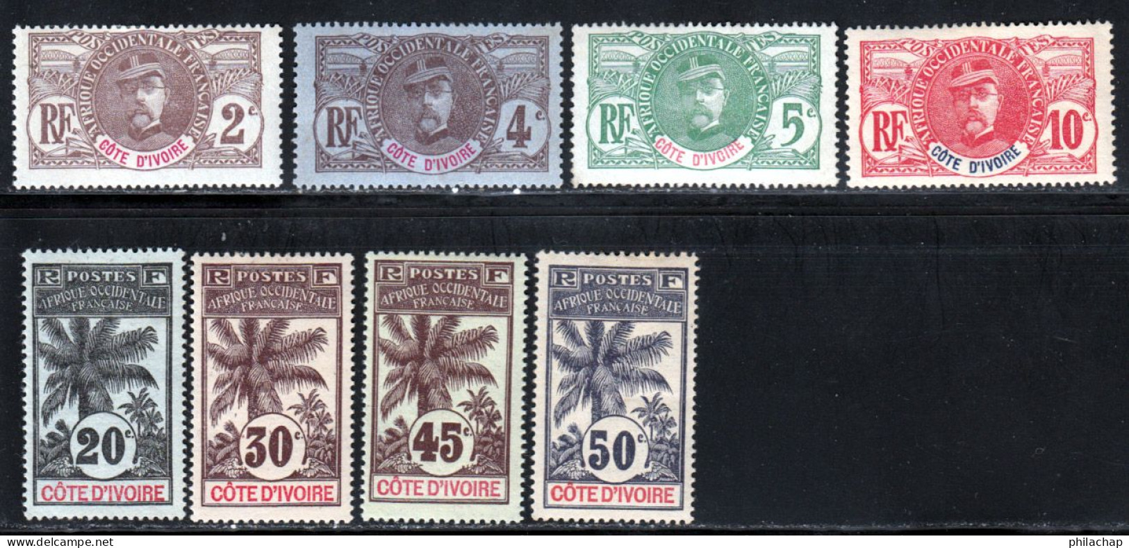 Cote D'Ivoire 1906 Yvert 22 / 26 - 28 - 30 - 31 * B Charniere(s) - Unused Stamps