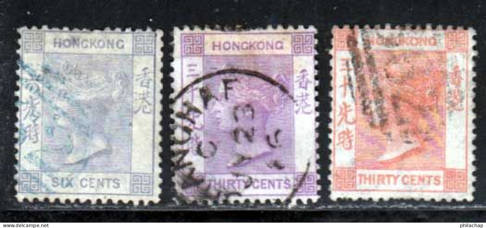 Hong Kong 1863 Yvert 10 - 16 - 17 (o) B Oblitere(s) - Used Stamps