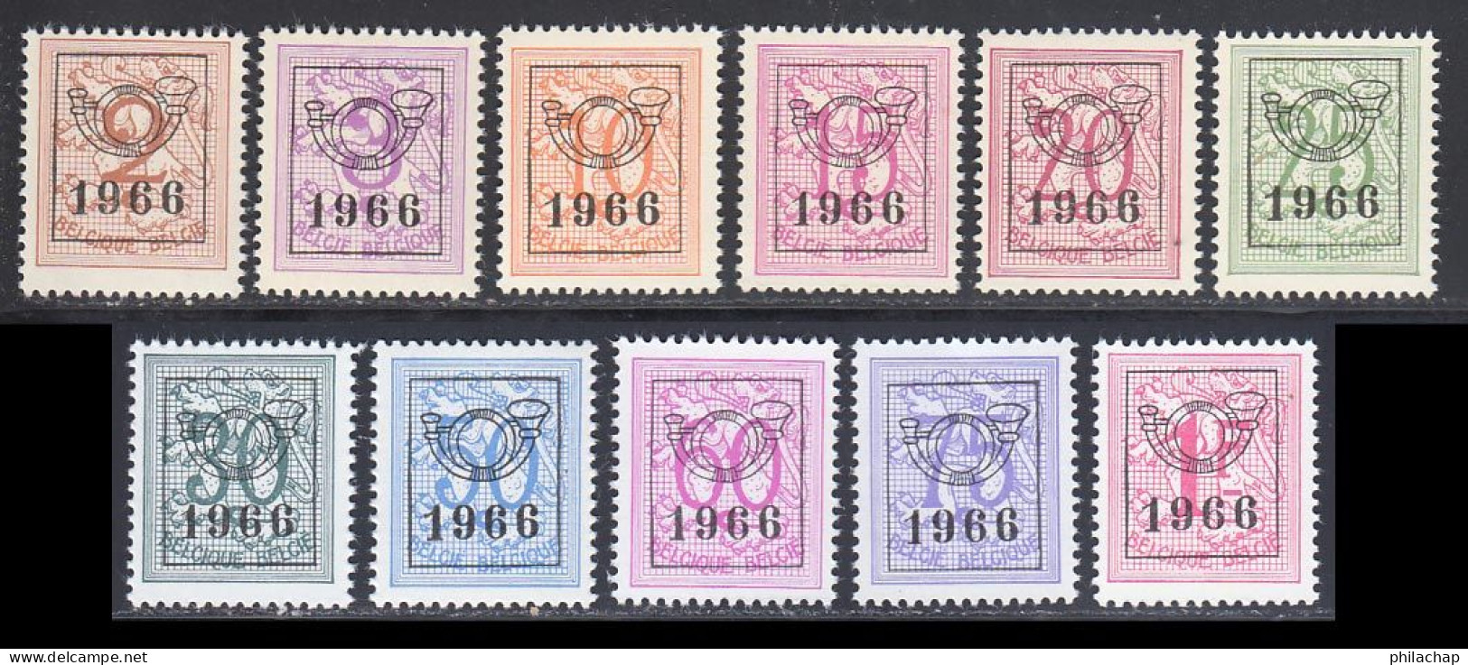 Belgique Preo 1966 COB 769 / 779 ** TB - Tipo 1951-80 (Cifra Su Leone)