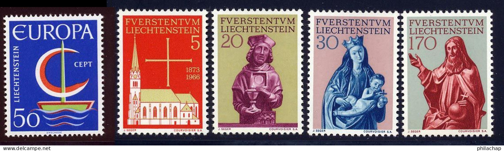 Liechtenstein 1966 Yvert 417 / 421 ** TB - Neufs
