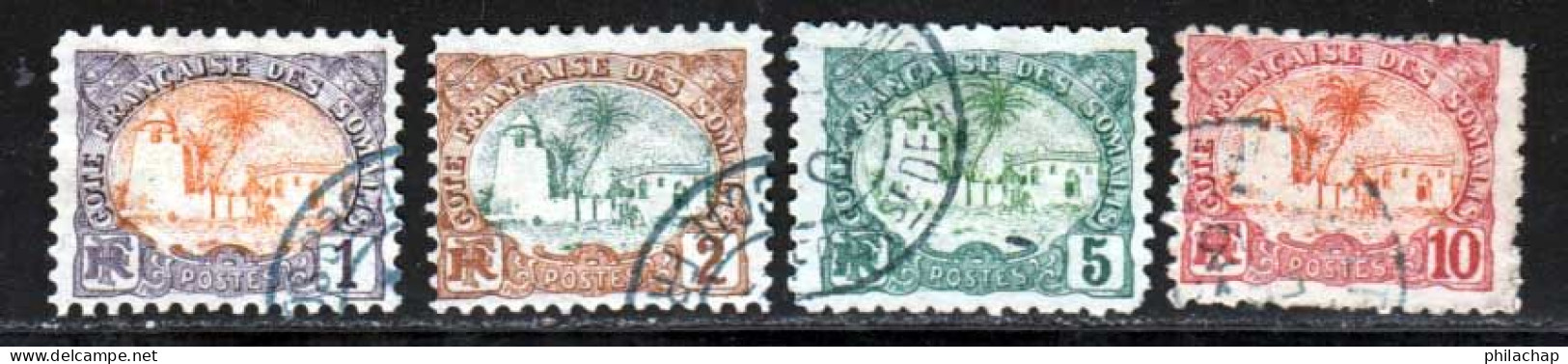 Cote Des Somalis 1902 Yvert 37 - 38 - 40 - 41 (o) B Oblitere(s) - Oblitérés