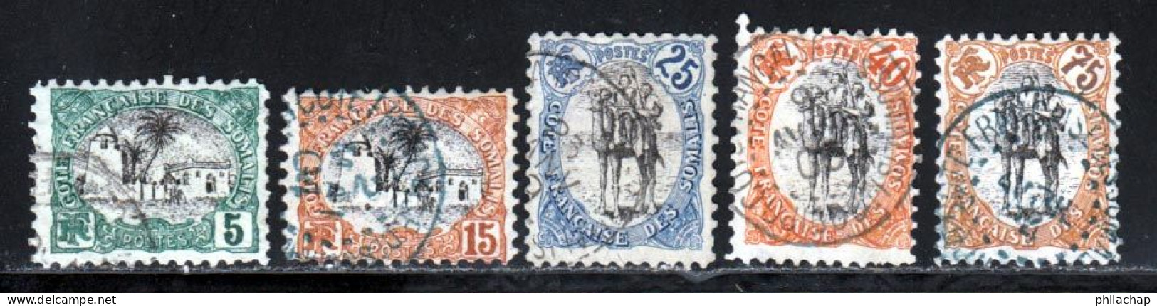 Cote Des Somalis 1903 Yvert 56-58-60-61-63 (o) B Oblitere(s) - Used Stamps