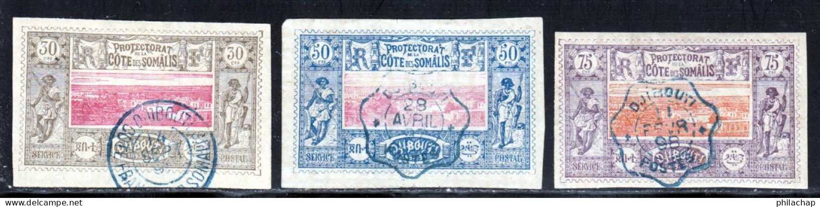 Cote Des Somalis 1894 Yvert 13 - 15 - 16 (o) B Oblitere(s) - Gebraucht