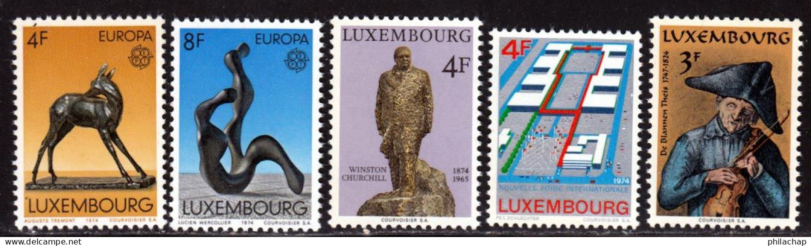 Luxembourg 1974 Yvert 832 / 836 ** TB - Ungebraucht