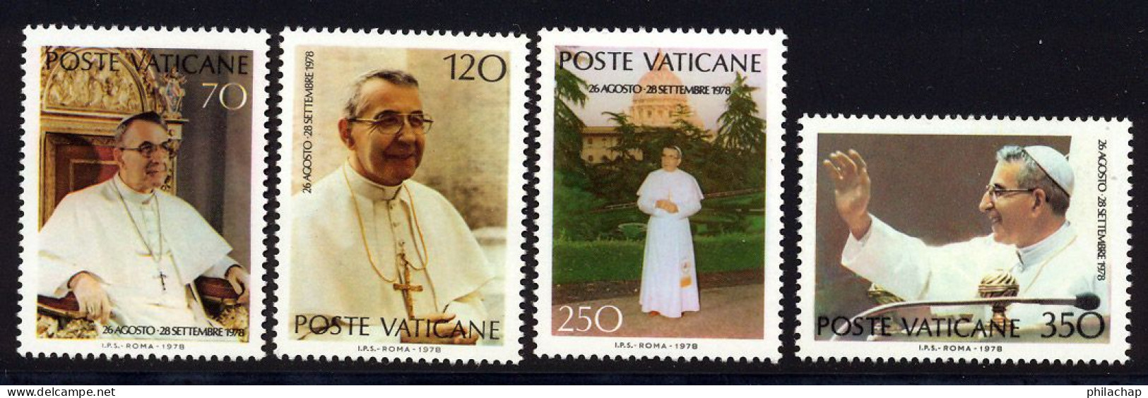 Vatican 1978 Yvert 662 / 665 ** TB Bord De Feuille - Neufs