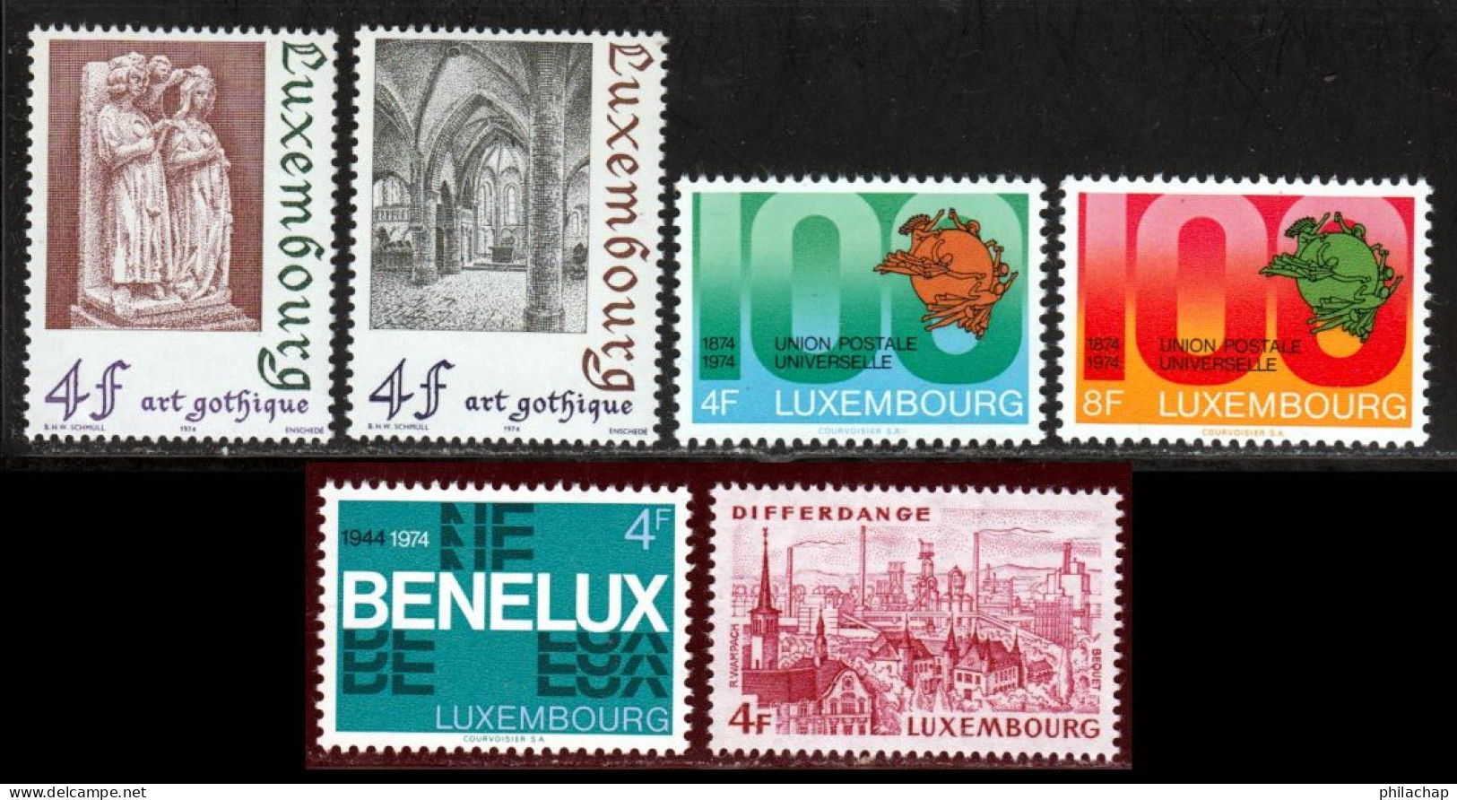 Luxembourg 1974 Yvert 837 / 842 ** TB Bord De Feuille - Neufs