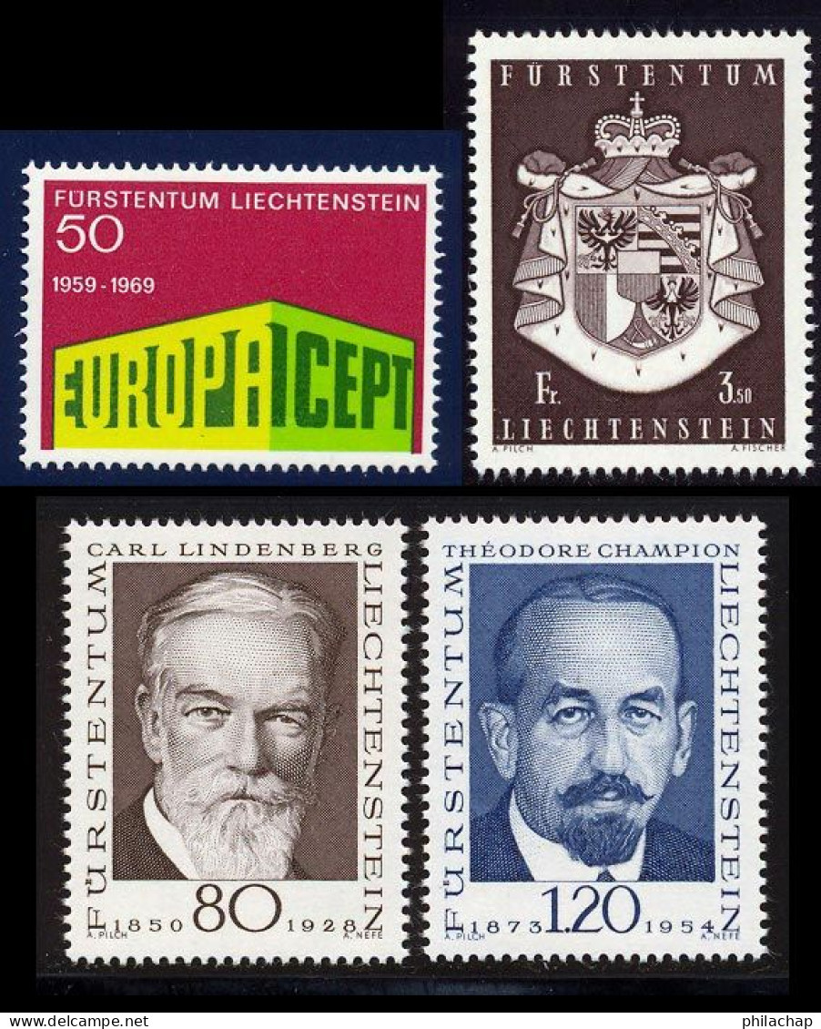 Liechtenstein 1969 Yvert 454 / 457 ** TB - Nuevos