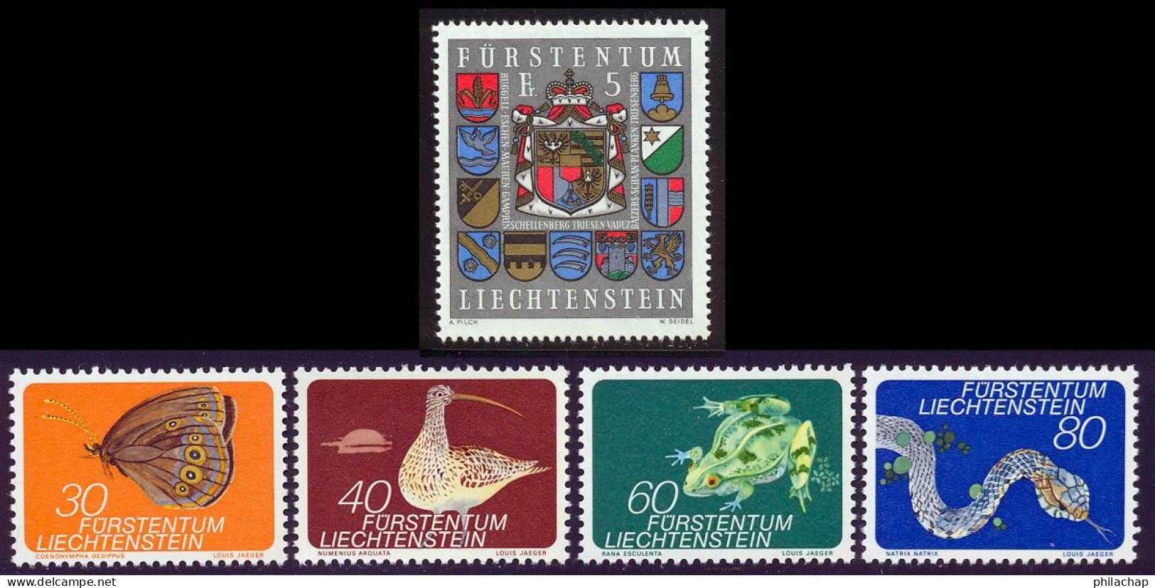 Liechtenstein 1973 Yvert 537 / 541 ** TB - Ungebraucht