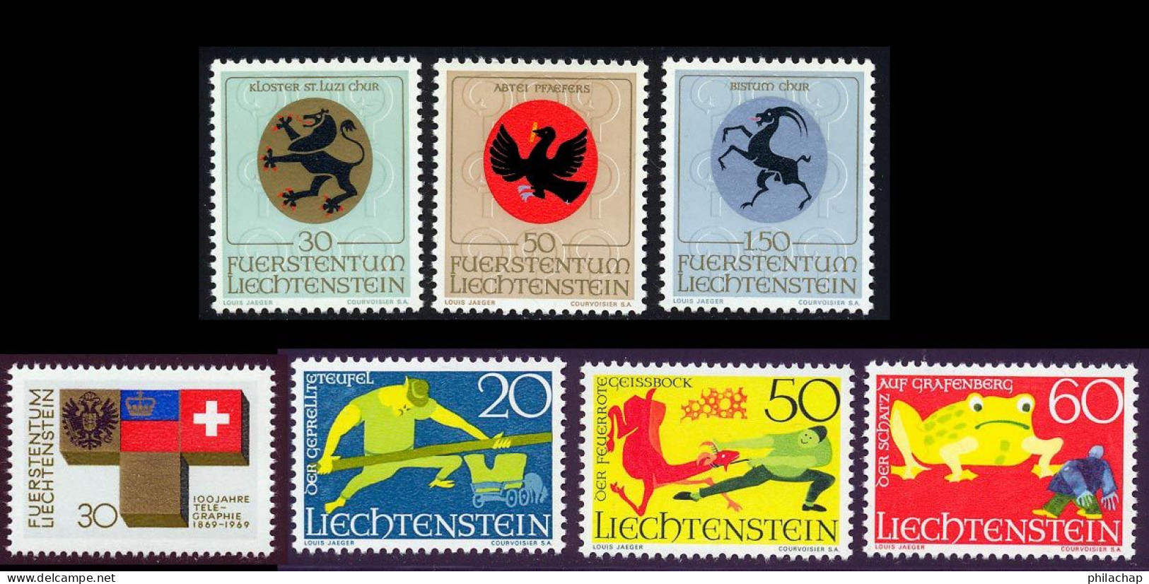 Liechtenstein 1969 Yvert 462 / 468 ** TB - Nuovi