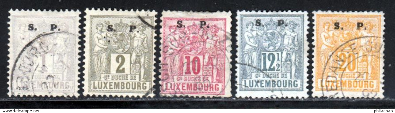 Luxembourg Service 1882 Yvert 54 - 55 - 58 / 60 (o) B Oblitere(s) - Servizio