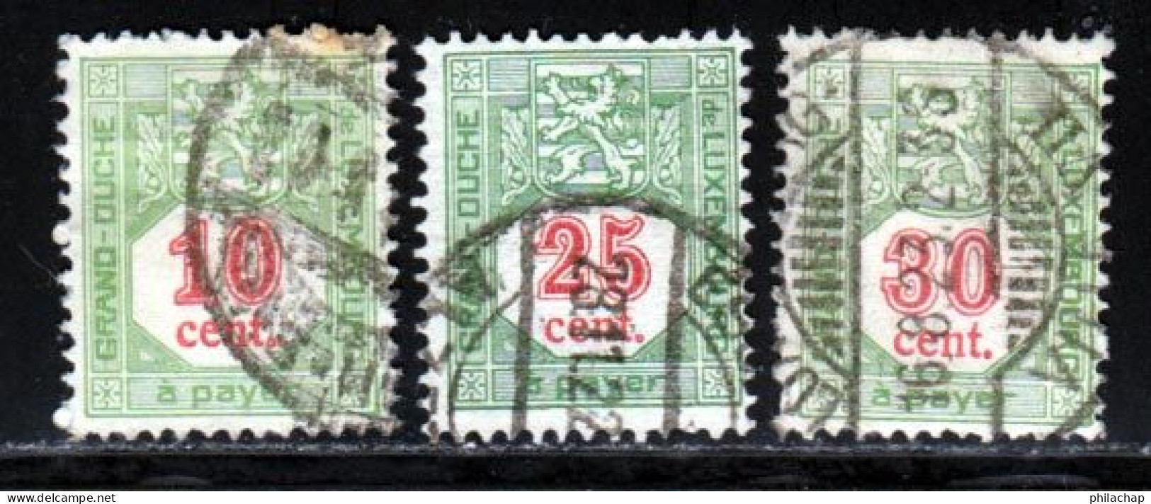 Luxembourg Taxe 1922 Yvert 11 - 13 - 14 (o) B Oblitere(s) - Strafport