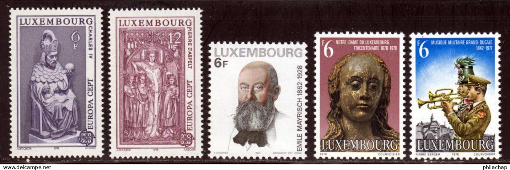 Luxembourg 1978 Yvert 917 / 921 ** TB - Unused Stamps