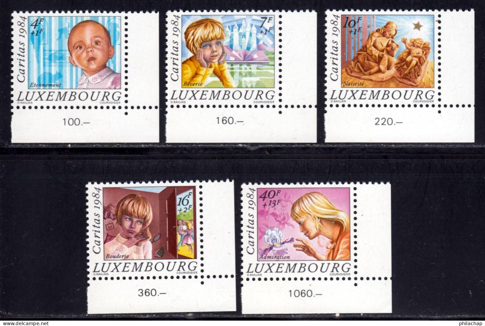 Luxembourg 1984 Yvert 1062 / 1066 ** TB Coin De Feuille - Unused Stamps
