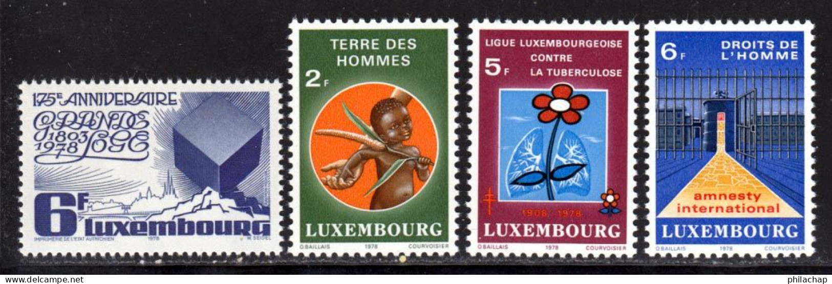 Luxembourg 1978 Yvert 922 / 925 ** TB - Unused Stamps