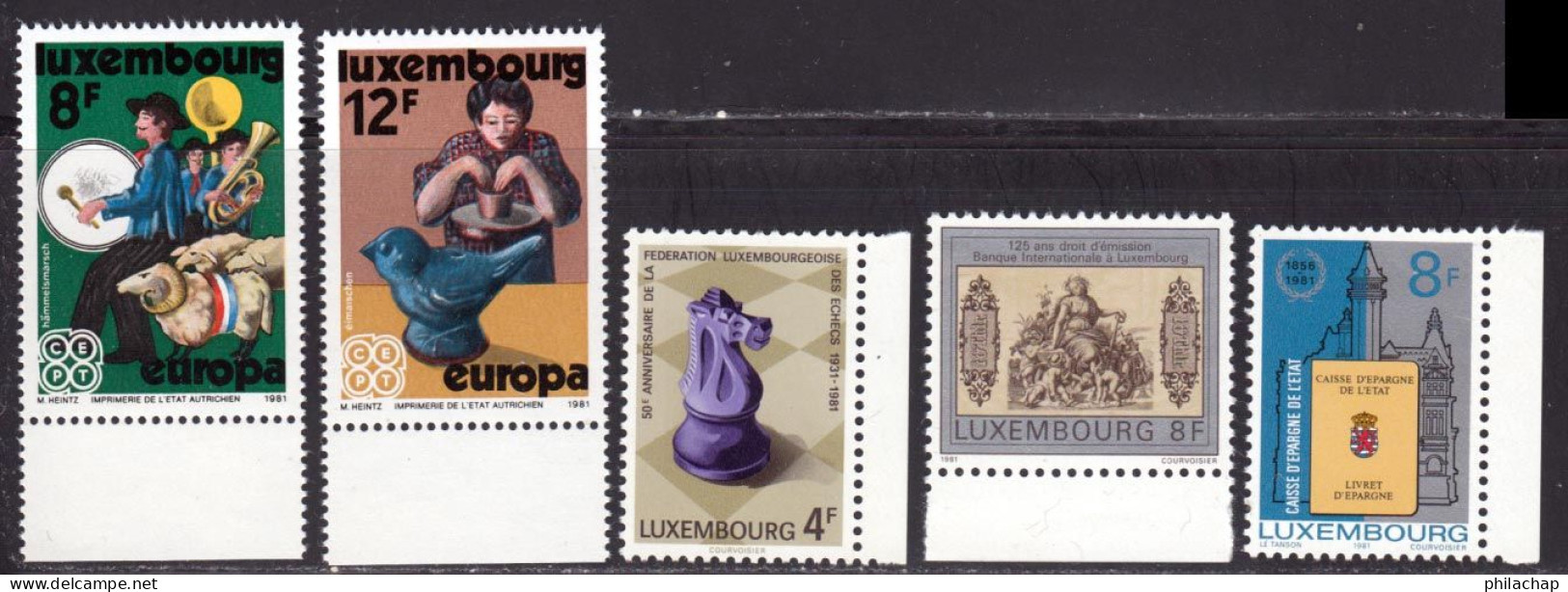 Luxembourg 1981 Yvert 981 / 985 ** TB - Nuovi