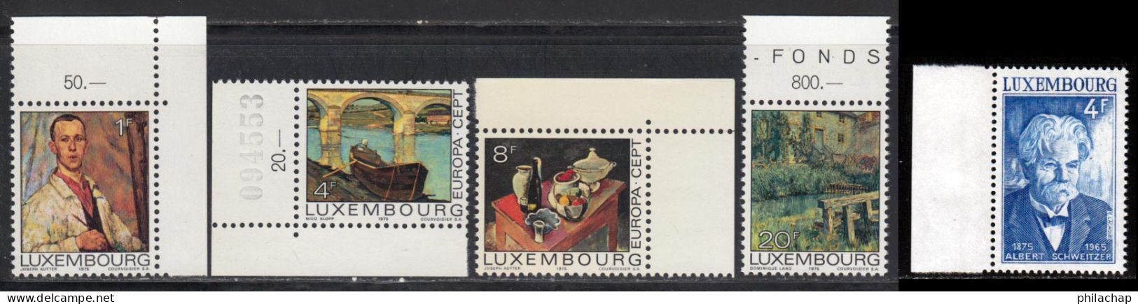 Luxembourg 1975 Yvert 854 / 858 ** TB - Unused Stamps
