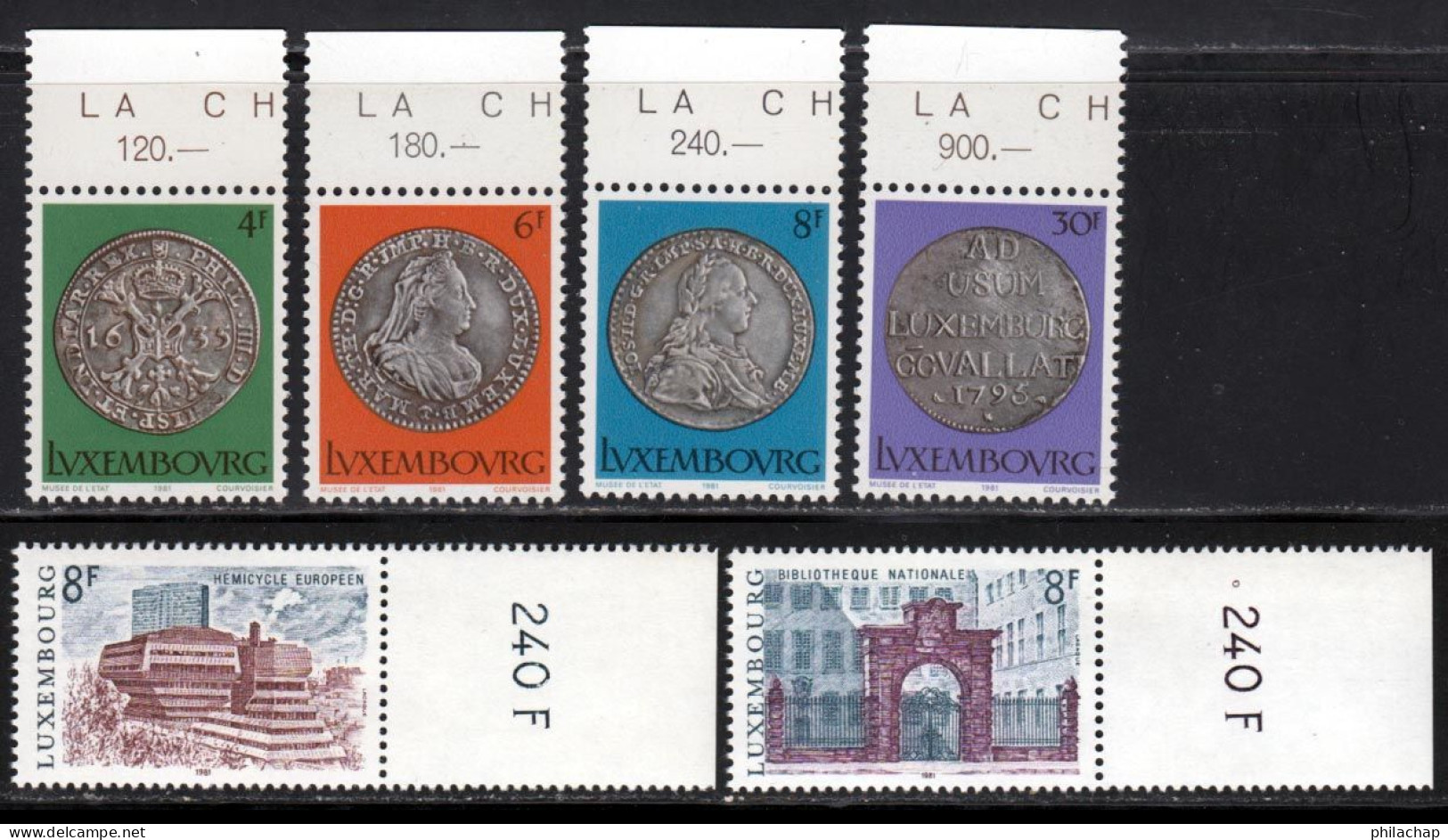 Luxembourg 1981 Yvert 975 / 980 ** TB Bord De Feuille - Nuevos