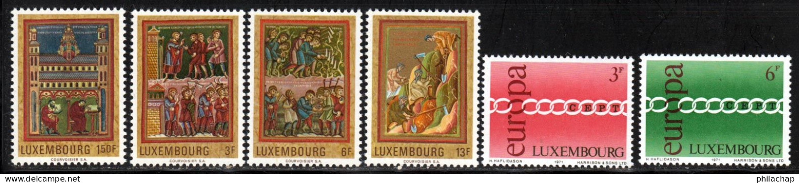 Luxembourg 1971 Yvert 770 / 775 ** TB - Ungebraucht